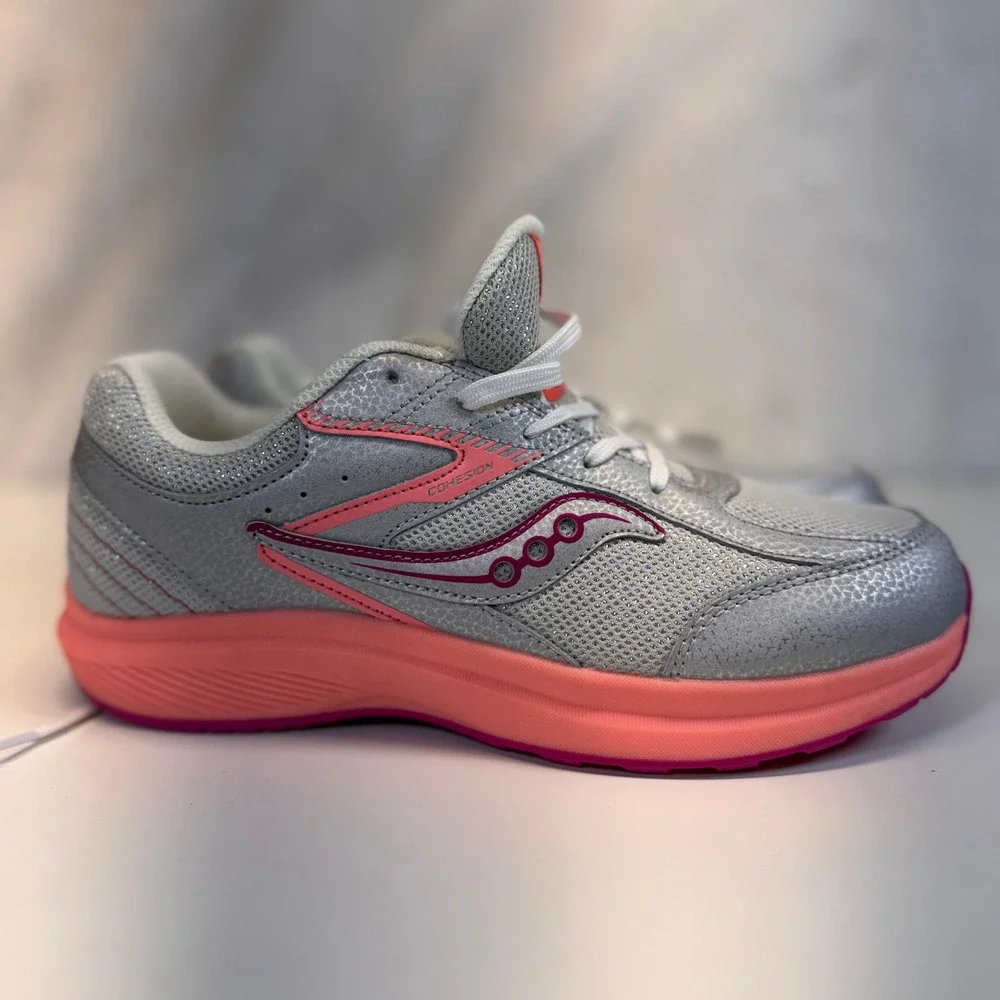 Saucony Cohesion Womens Running Shoes Silver Coral Purple‎ SK167969 Size 7M